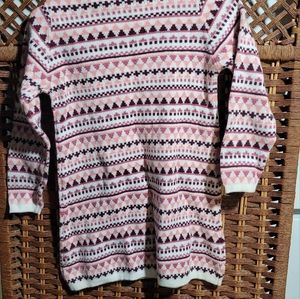 Sweater dress and tights